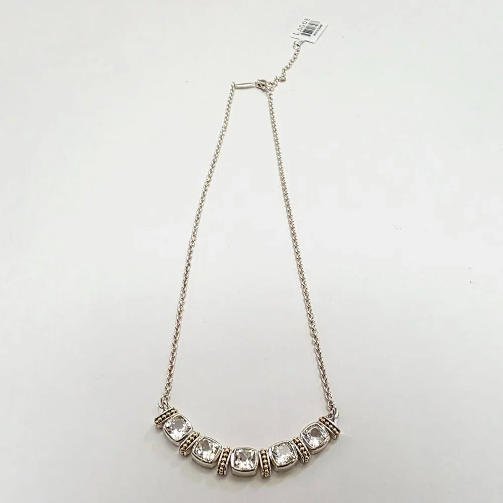 Lagos Rittenhouse Five Station White Topaz Necklace - Picture 5 of 16